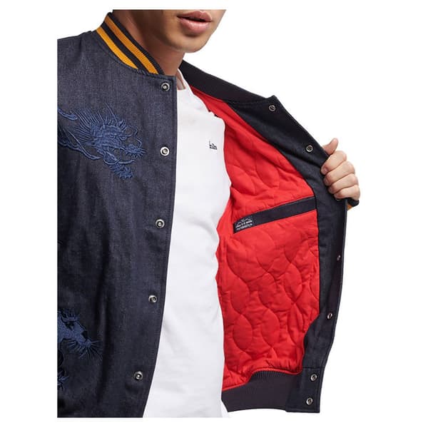 Superdry Jacka Vintage Indigo Varsity Bomber Blå L Man