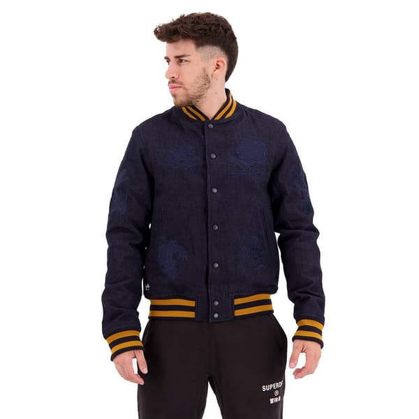 Superdry Jacka Vintage Indigo Varsity Bomber Blå L Man