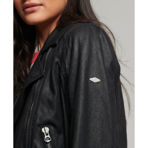 Superdry Jacka Vintage Coated Biker Svart XS Kvinna
