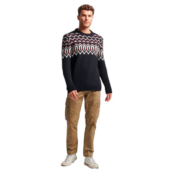 Superdry Besætning Hals Sweater Fairisle Blå XL Mand