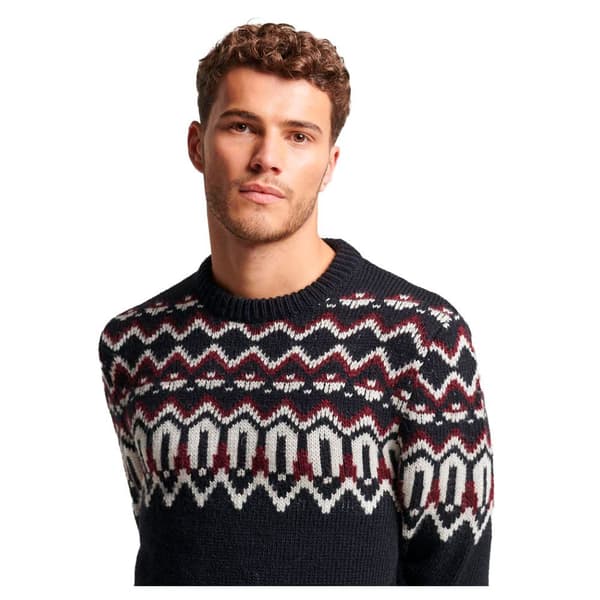 Superdry Besætning Hals Sweater Fairisle Blå XL Mand