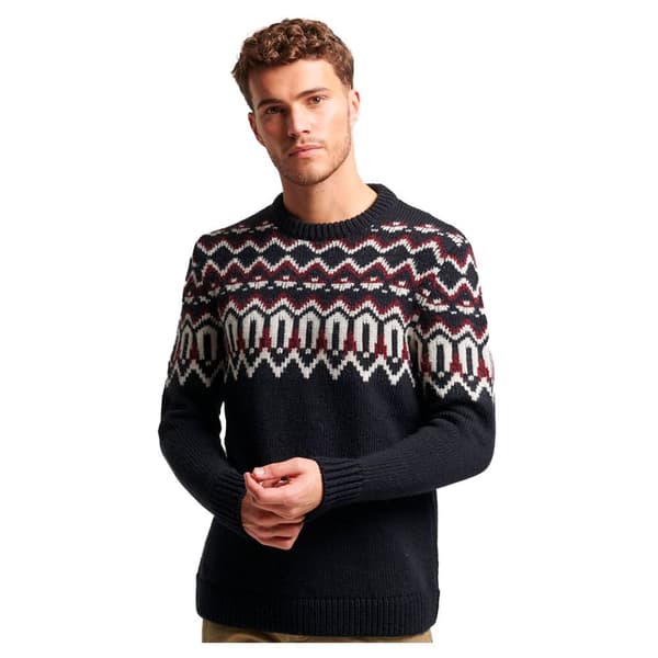 Superdry Besætning Hals Sweater Fairisle Blå XL Mand
