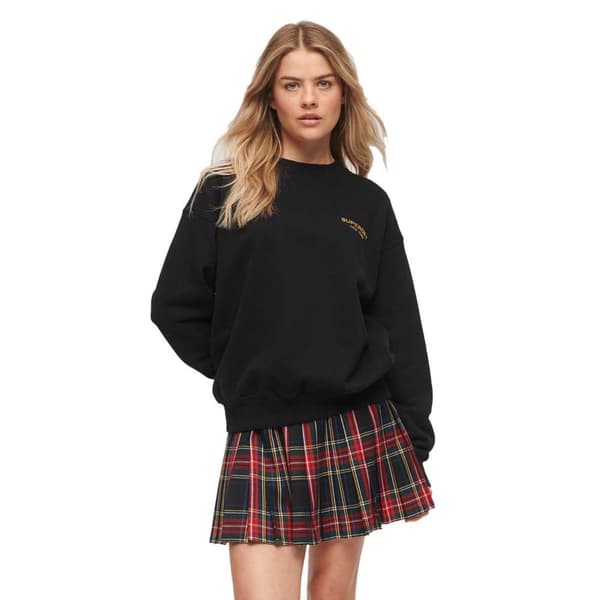 Superdry Tröja Med Rund Hals Sport Luxe Loose Svart 2XS Kvinna
