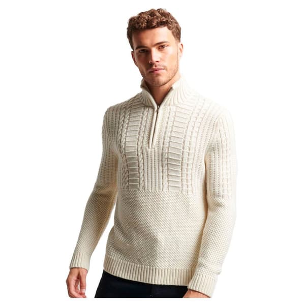 Superdry Tröja Med Halv Dragkedja Vintage Jacob Henley Beige 2XL Man