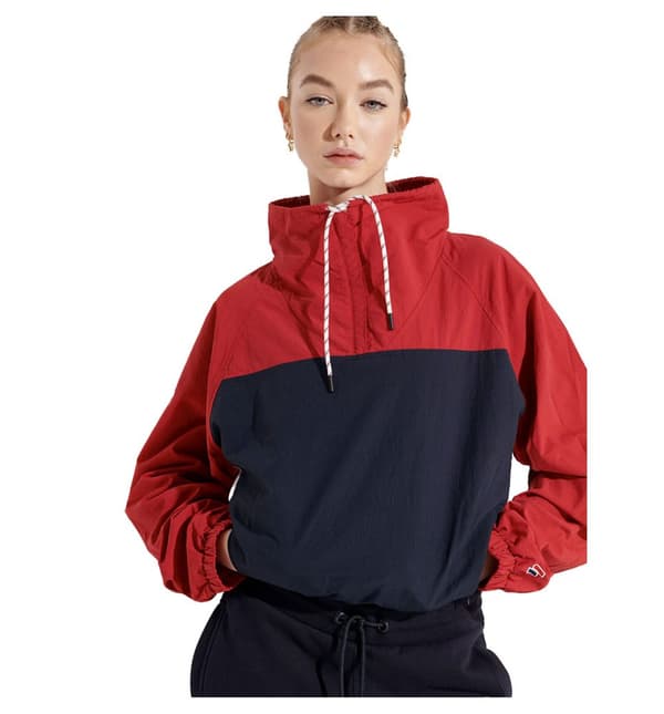 Superdry Jacka Overhead Cropped Cagoule Röd,Blå S Kvinna