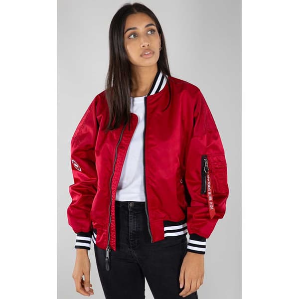 Alpha Industries Ma-1 Os Tipped Jacka Röd S Kvinna