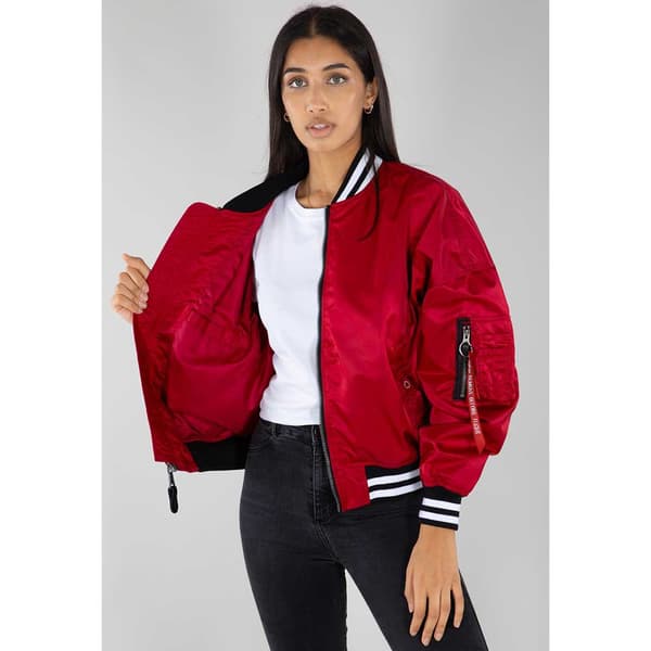 Alpha Industries Ma-1 Os Tipped Jacka Röd S Kvinna