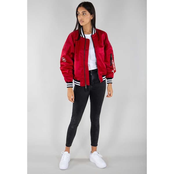 Alpha Industries Ma-1 Os Tipped Jacka Röd S Kvinna