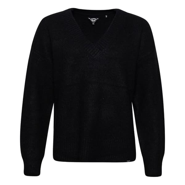 Superdry Tröja Med V-ringning Oversized Svart M Kvinna