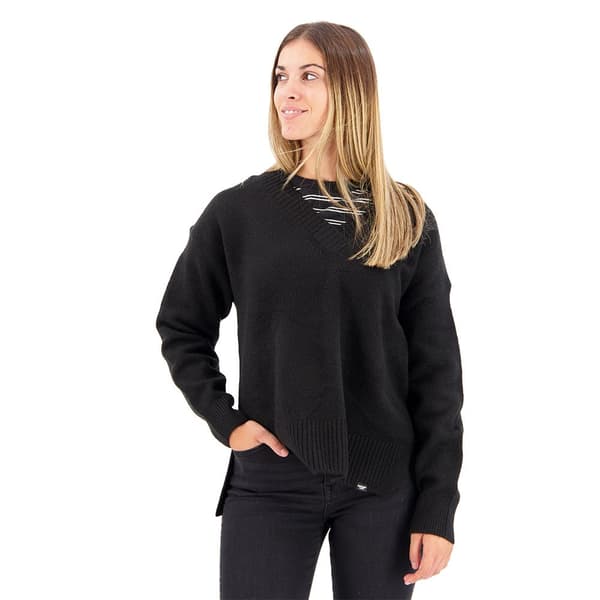 Superdry Tröja Med V-ringning Oversized Svart M Kvinna