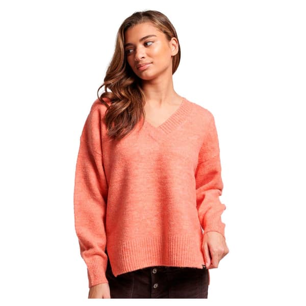 Superdry Tröja Med V-ringning Oversized Orange M Kvinna