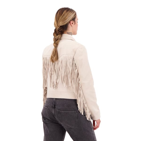 Superdry Jakke Festival Leather Hvid M Kvinde