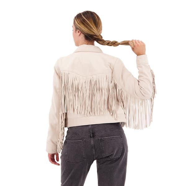 Superdry Jakke Festival Leather Hvid M Kvinde
