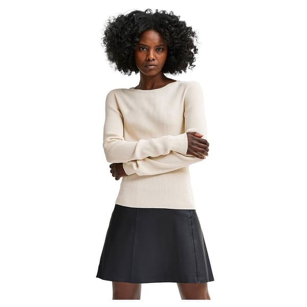 Selected O Neck Tröja Amelia Beige L Kvinna