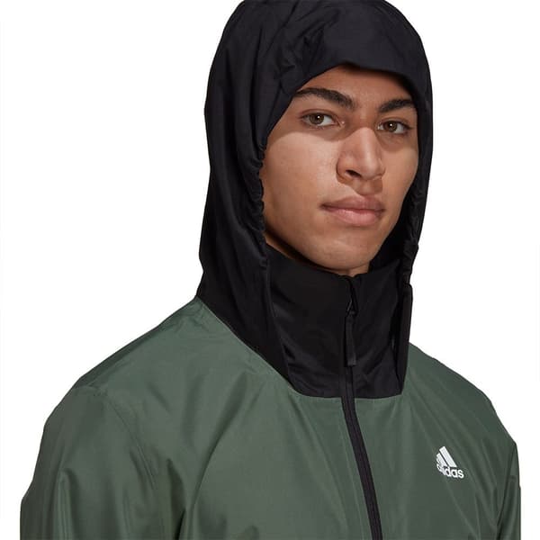 Adidas Stripes Rain.rdy-takki Basic 3 Vihreä S Mies
