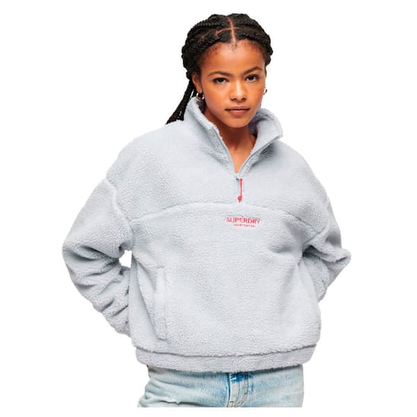 Superdry Tröja Med Halv Dragkedja Embroidered Borg Lila 2XS Kvinna
