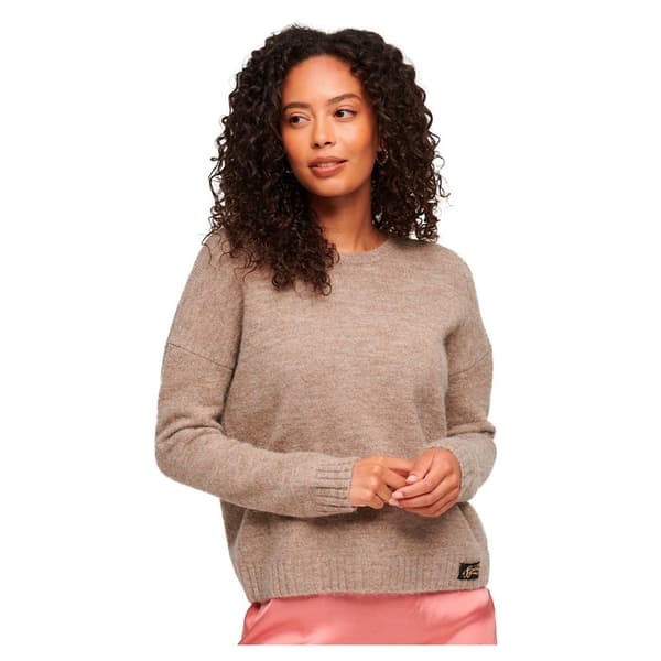 Superdry Tröja Med Rund Hals Essential Beige 2XS Kvinna