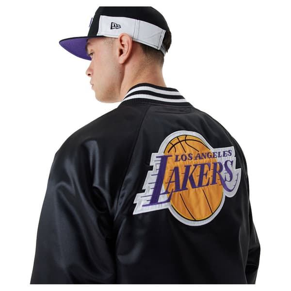 New Era Bomberjakke Los Angeles Lakers Team Logo Satin Sort M Mand