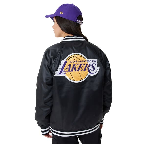 New Era Bomberjakke Los Angeles Lakers Team Logo Satin Sort M Mand