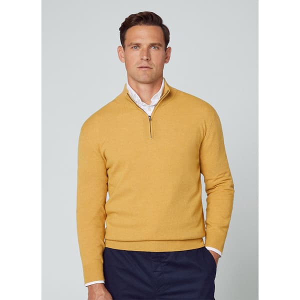 Hackett Tröja Med Halv Dragkedja Merino Gul S Man