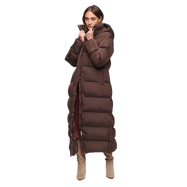 Superdry Pufferjacka Maxi Brun S Kvinna