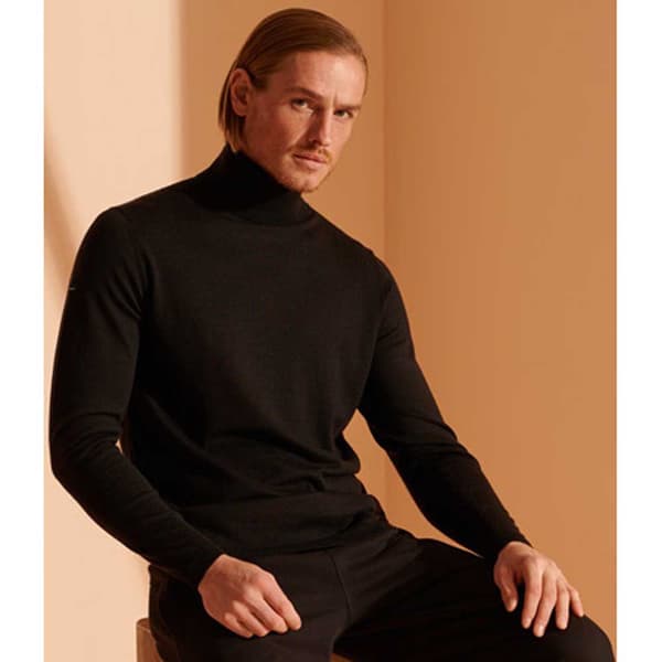 Superdry Tröja Merino Rollneck Svart XL Man
