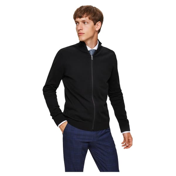 Selected Cardigan Med Fuld Lynlås Berg Sort M Mand