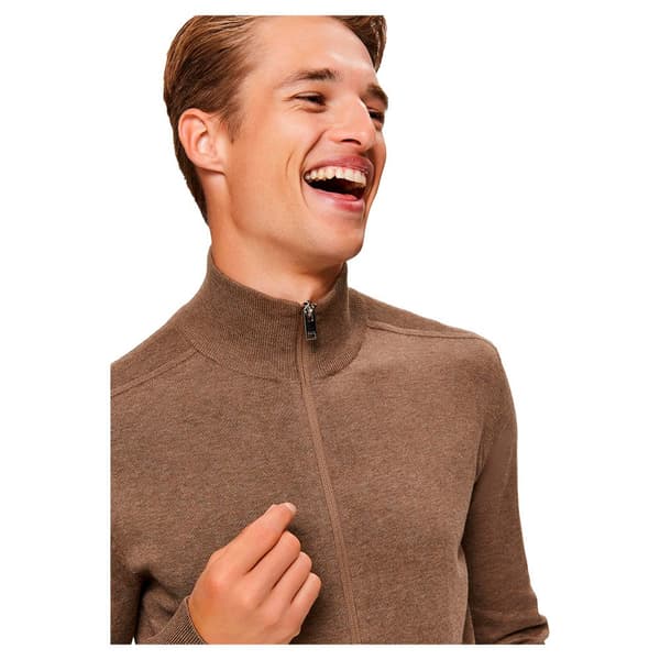 Selected Cardigan Med Fuld Lynlås Berg Brun M Mand