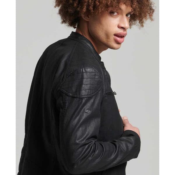 Superdry Jacka Vintage Coated Denim Racer Svart M Man