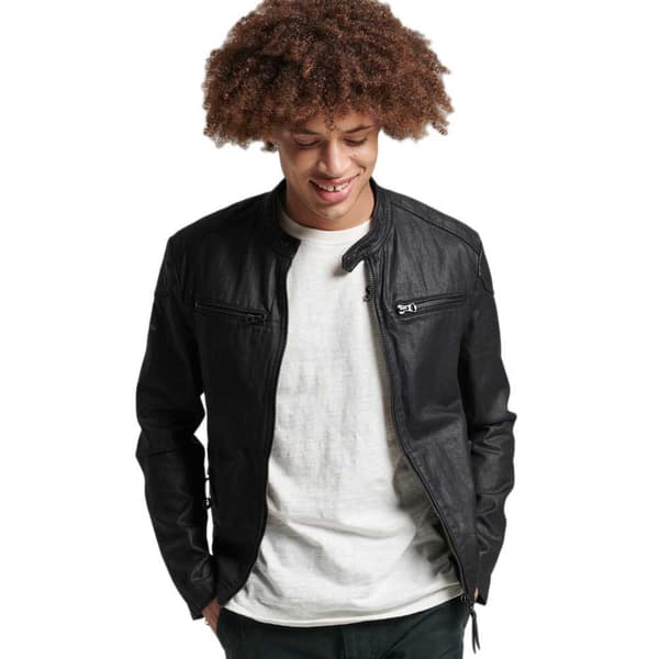 Superdry Jacka Vintage Coated Denim Racer Svart M Man