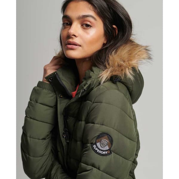 Superdry Jacka Super Long Line Fuji Grönt 8 Kvinna