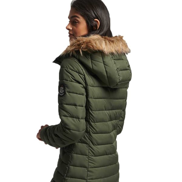 Superdry Jacka Super Long Line Fuji Grönt 8 Kvinna