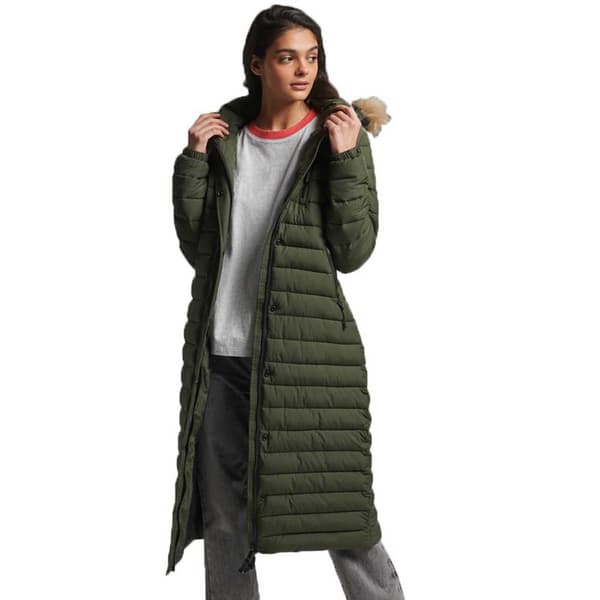 Superdry Jacka Super Long Line Fuji Grönt 8 Kvinna