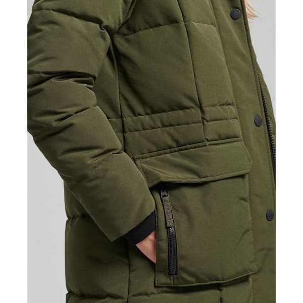 Superdry Faux Fur Everest Jacka Longline Grönt XS Kvinna