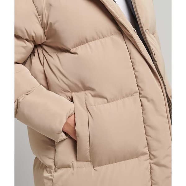 Superdry Jacka Studios Longline Duvet Beige M Kvinna