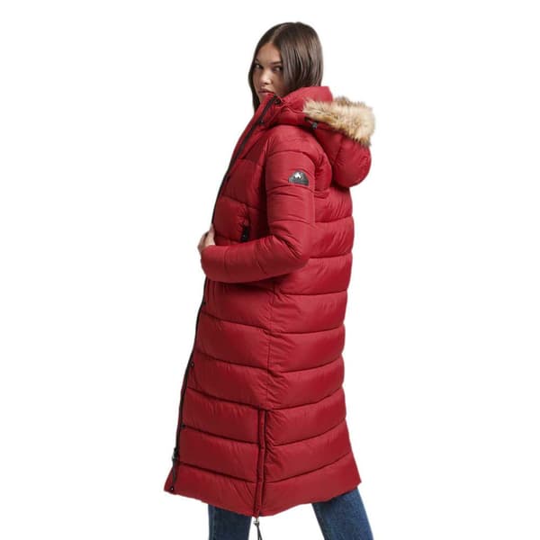 Superdry Jacka Vintage Hooded Mid Layer Long Röd M Kvinna