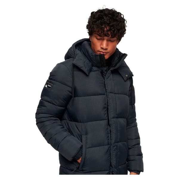 Superdry Pufferjacka Rips Longline Grå L Man