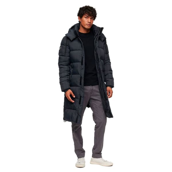 Superdry Pufferjacka Rips Longline Grå L Man