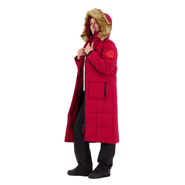 Superdry Faux Fur Everest Jacka Longline Röd XS Kvinna