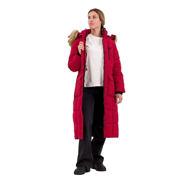 Superdry Faux Fur Everest Jacka Longline Röd XS Kvinna
