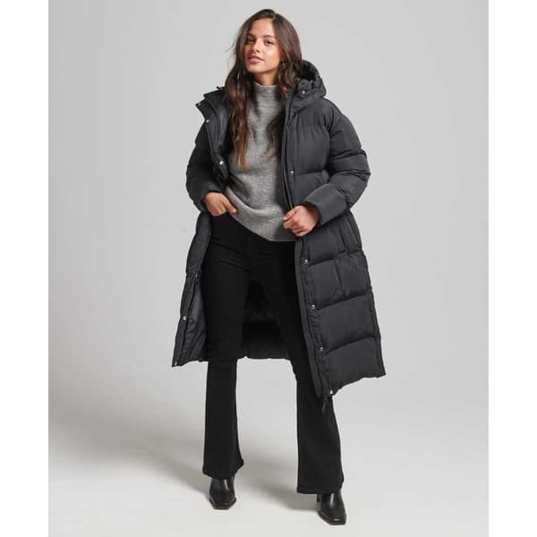 Superdry Jacka Studios Longline Duvet Svart 14 Kvinna