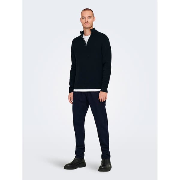 Only & Sons Sweater Med Halv Lynlås Phil Regular 12 Sort XL Mand