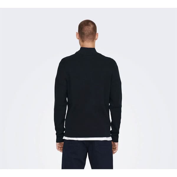 Only & Sons Sweater Med Halv Lynlås Phil Regular 12 Sort XL Mand