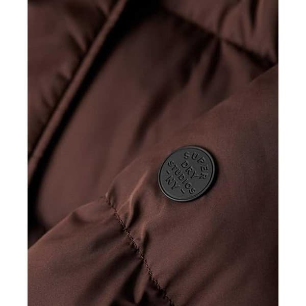 Superdry Puffer Jakke Maxi Brun XS Kvinde