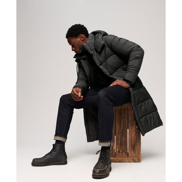Superdry Pufferjacka Rips Longline Brun L Man