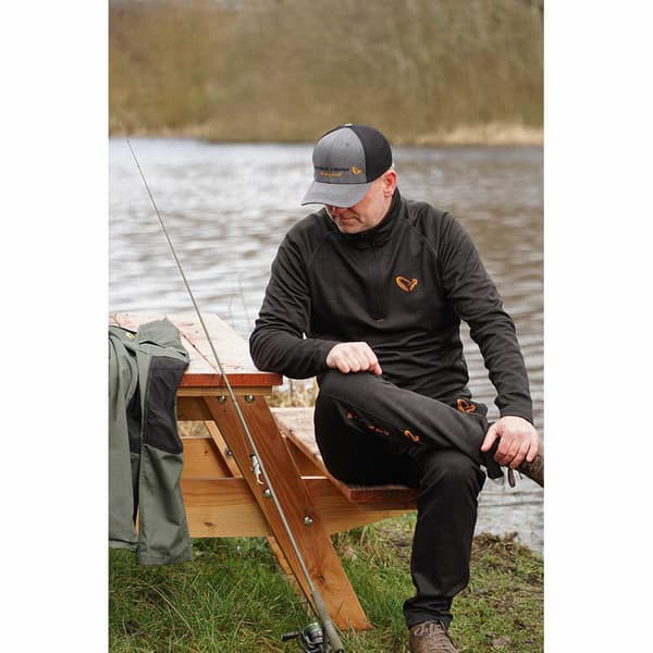 Savage Gear Fleece Regenerator Half Zip Grøn L Mand