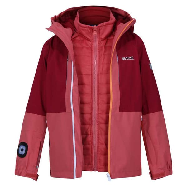 Regatta Junior Hoodie Regnjacka Hydrate Viii 3 In 1 Röd 11-12 Years Pojke