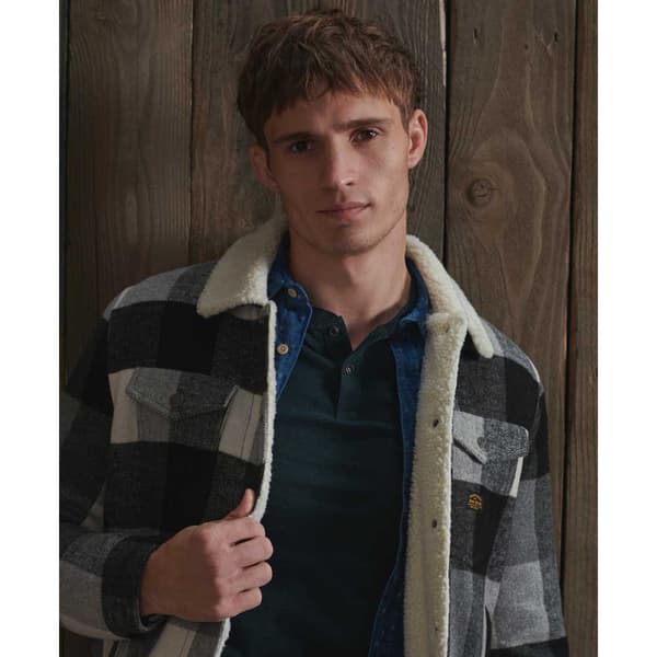 Superdry Ull Sherpa Trucker Jacka Highwayman Vit,Svart 2XL Man