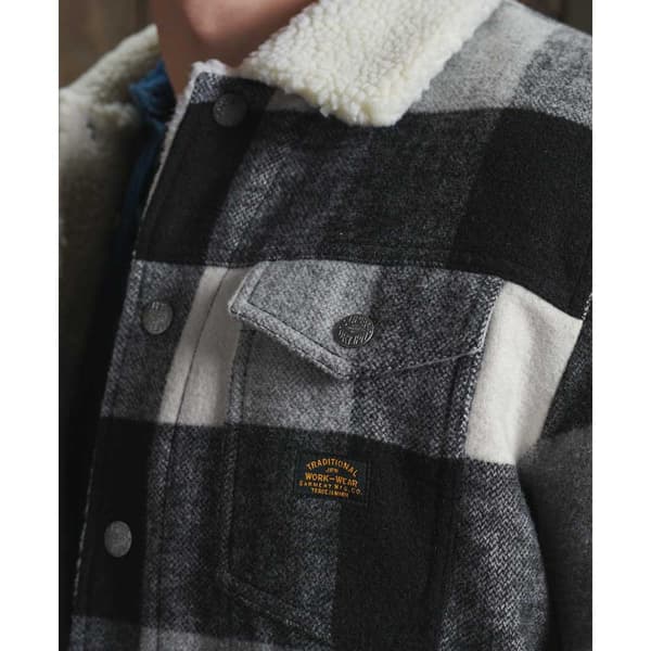 Superdry Ull Sherpa Trucker Jacka Highwayman Vit,Svart 2XL Man