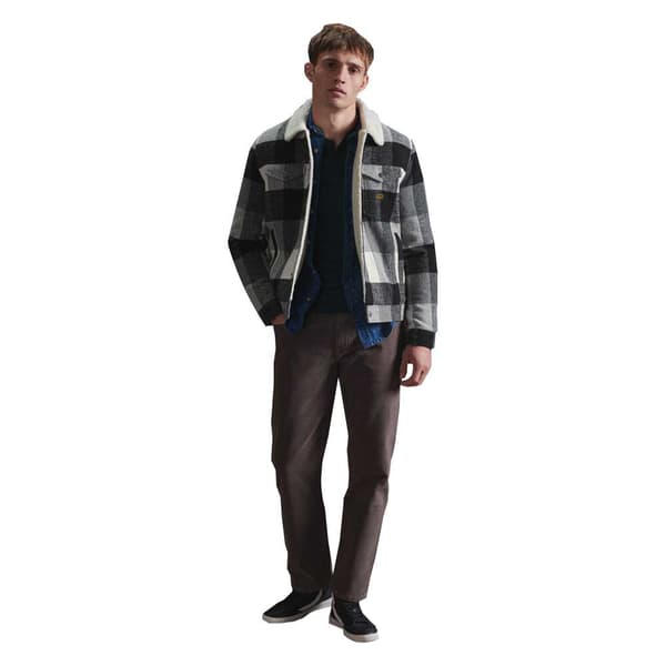 Superdry Ull Sherpa Trucker Jacka Highwayman Vit,Svart 2XL Man